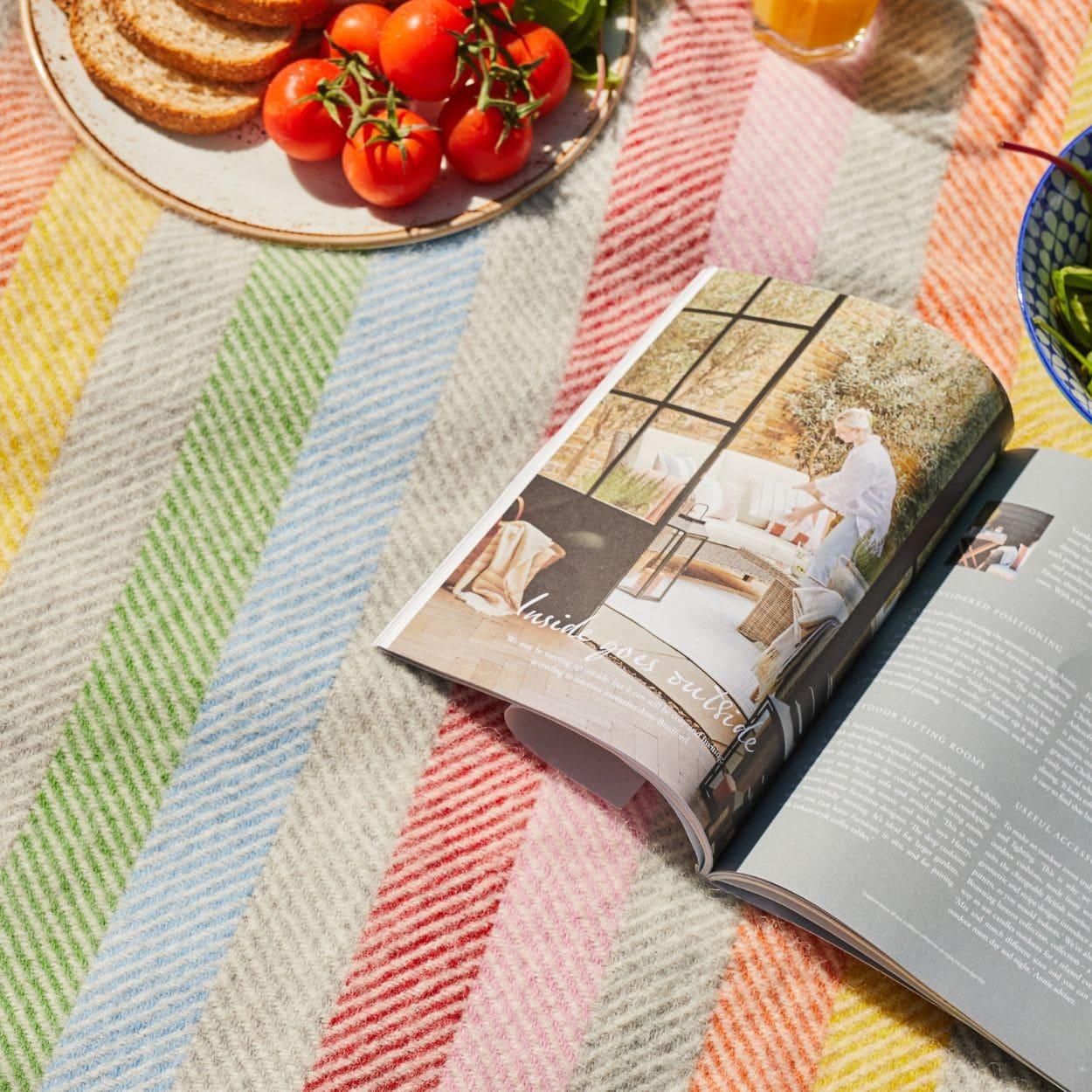Polo Pure Wool Picnic Blanket - Rainbow Stripe